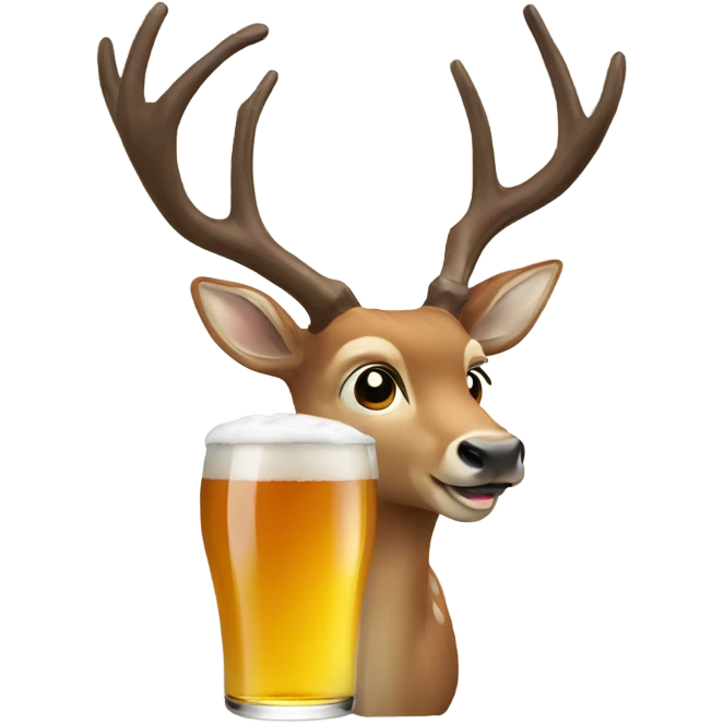 Deer drink beer emoji