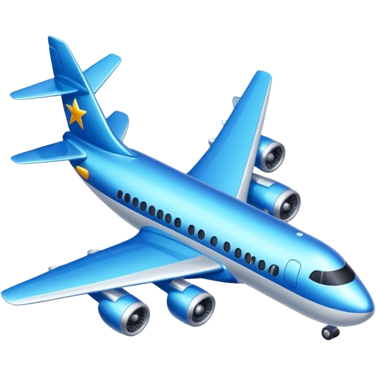 Glitter blue avião emoji