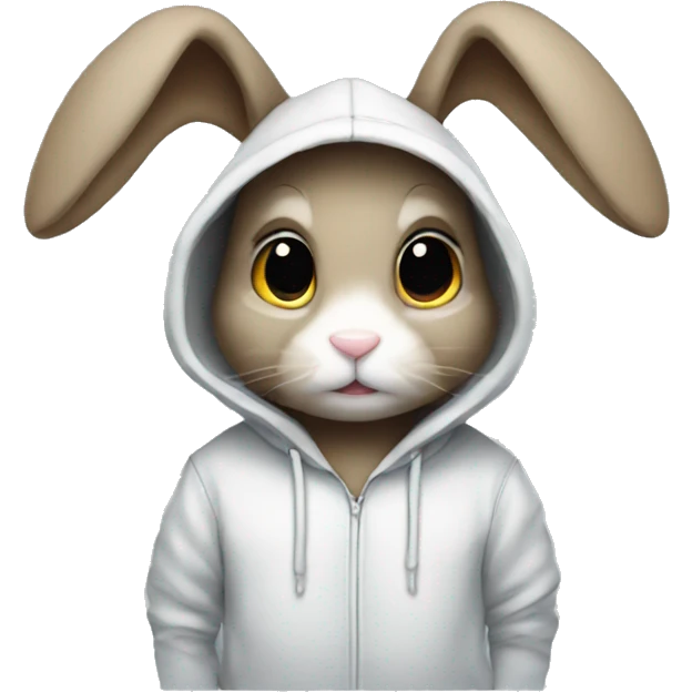 Bunny with a hoodie emoji