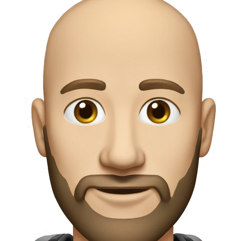 30 year old white Man beard bald with brown eyes skier emoji