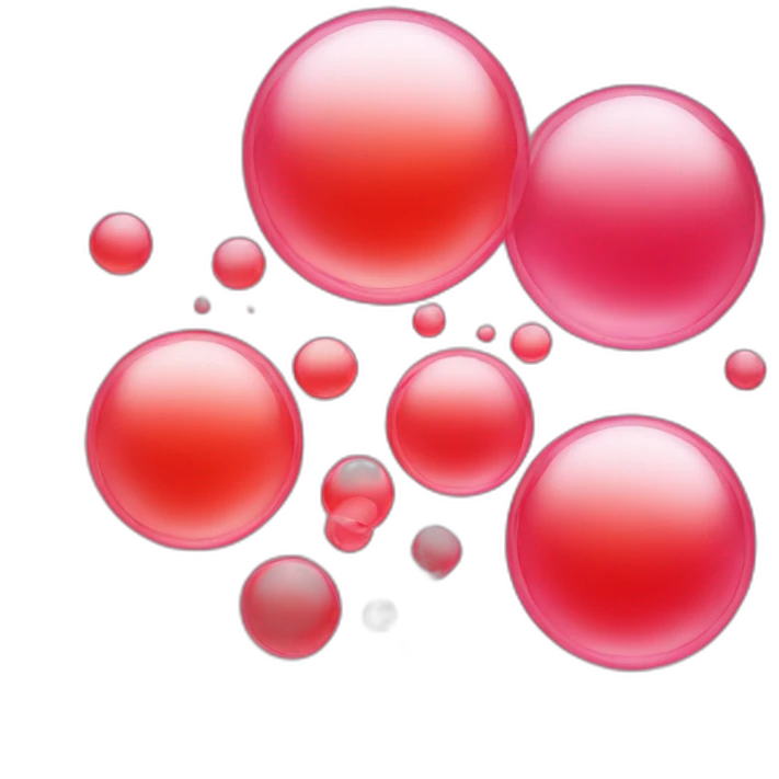 group of bubbles in red color shades emoji