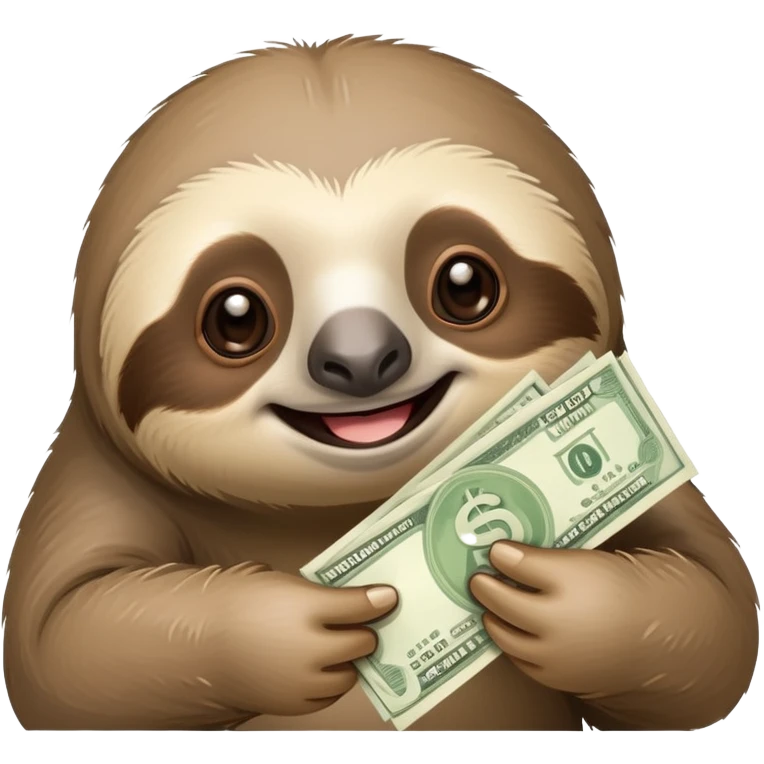 Money and sloth happy emoji