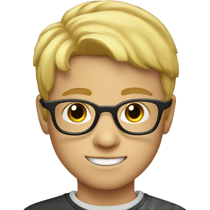 blonde boy in glasses portrait emoji