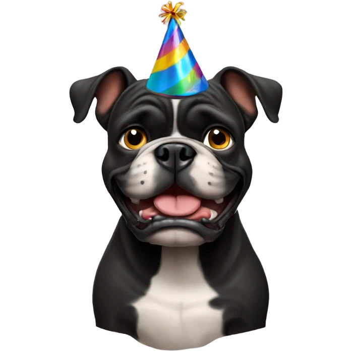 Black bulldog birthday emoji