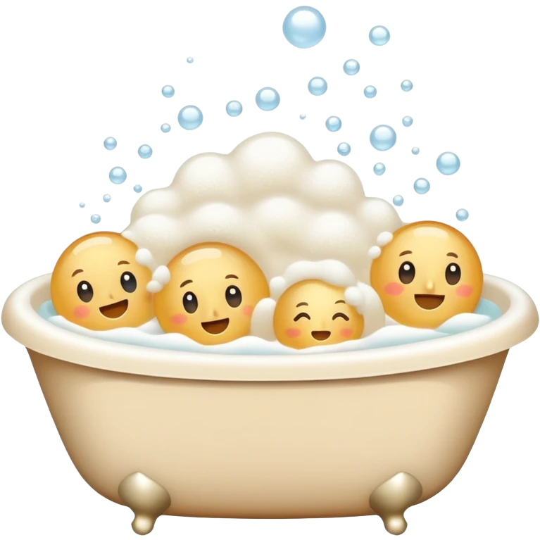 Beige bath with white foam emoji