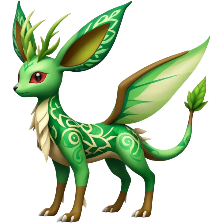 Exotic Tropical Leafeon-Flygon-Tropius full body emoji