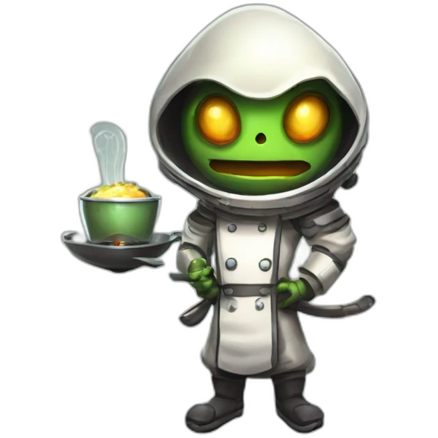 alien chef scifi roguelike rpg style inspired by slay the spire digital art emoji