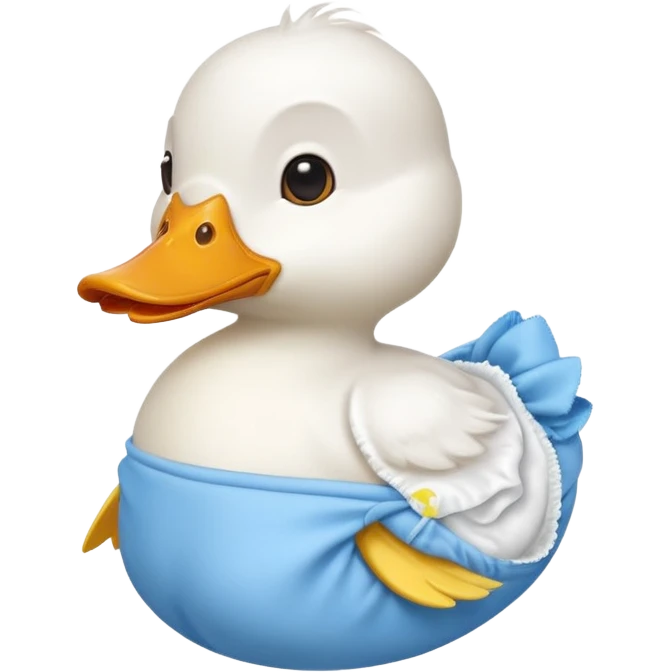 Duck wearing a diaper emoji