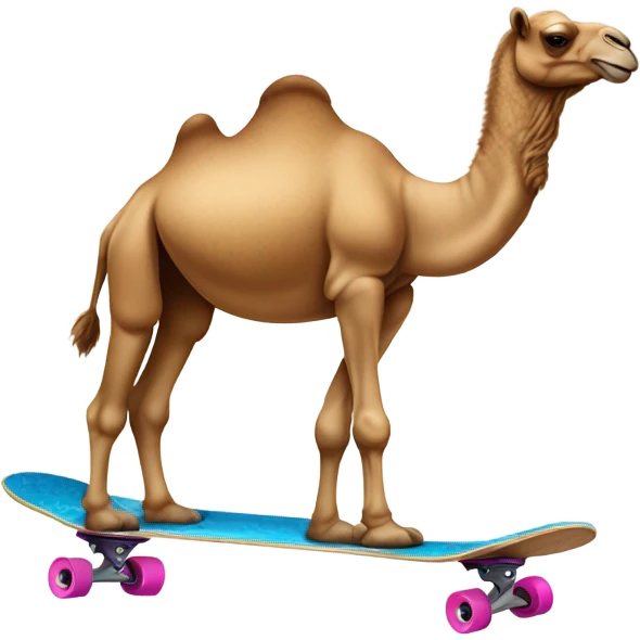 camel riding a skate board emoji
