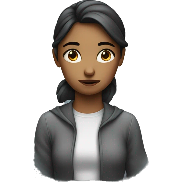 Girl with side eyes and confused emoji