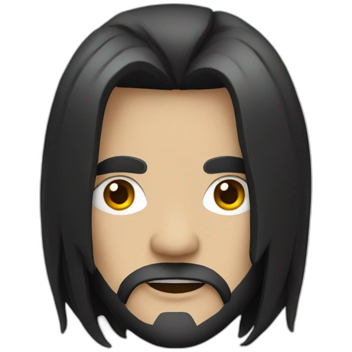 heavy metal rocker with black hair emoji