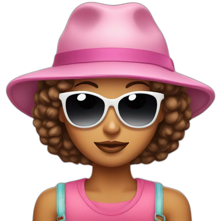 Fair Girl with a cap and black sun glasses emoji