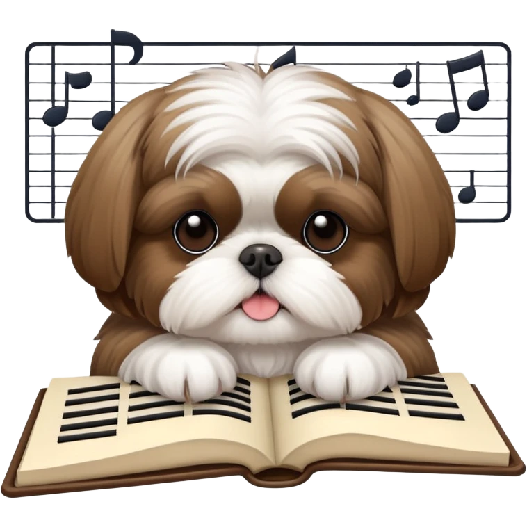 shih tzu writing music score emoji