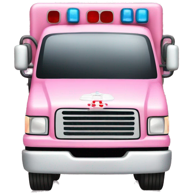 Full pink ambulance truck with glitter  emoji