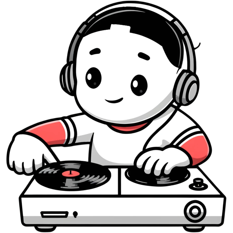 DJ mixing beats on turntables emoji