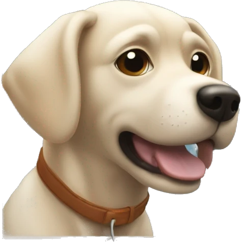 dog gazing through window indoors no tongue  emoji