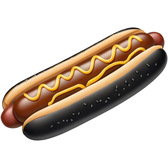 A small black hotdog  emoji