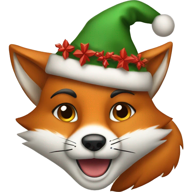 Fox in christmass theme emoji