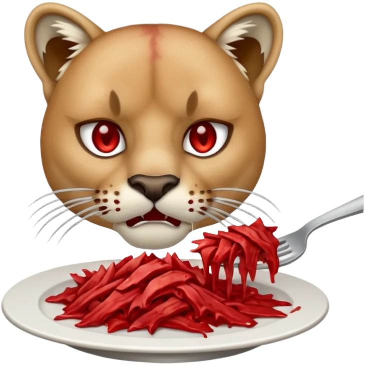 Cougar eating W emoji