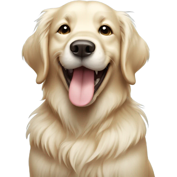 Cream golden retriever winking emoji