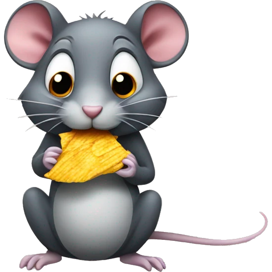 A rat eating spicy chips emoji