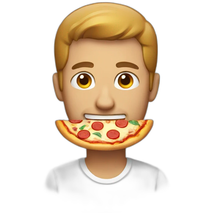 Men with pizza emoji