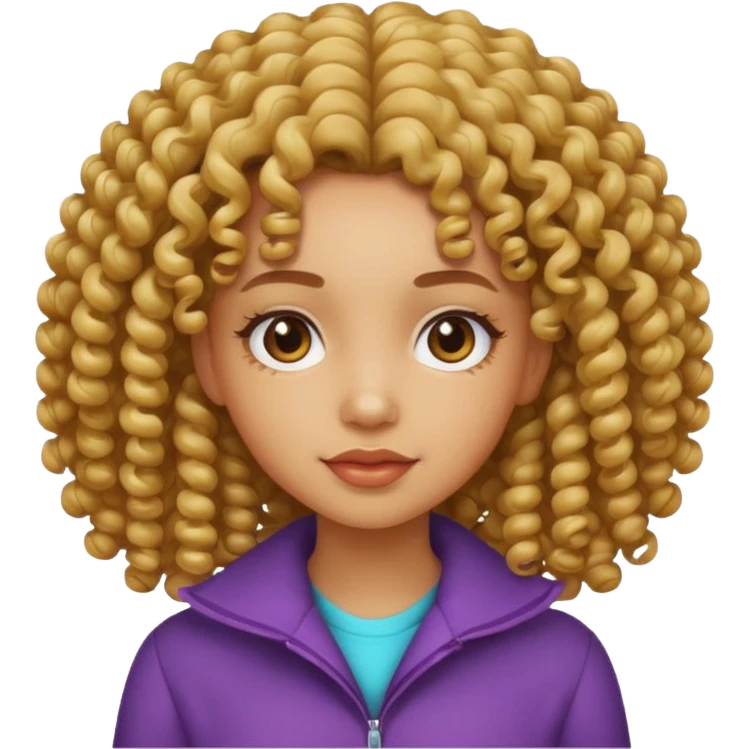 Light skin girl with curly hair emoji