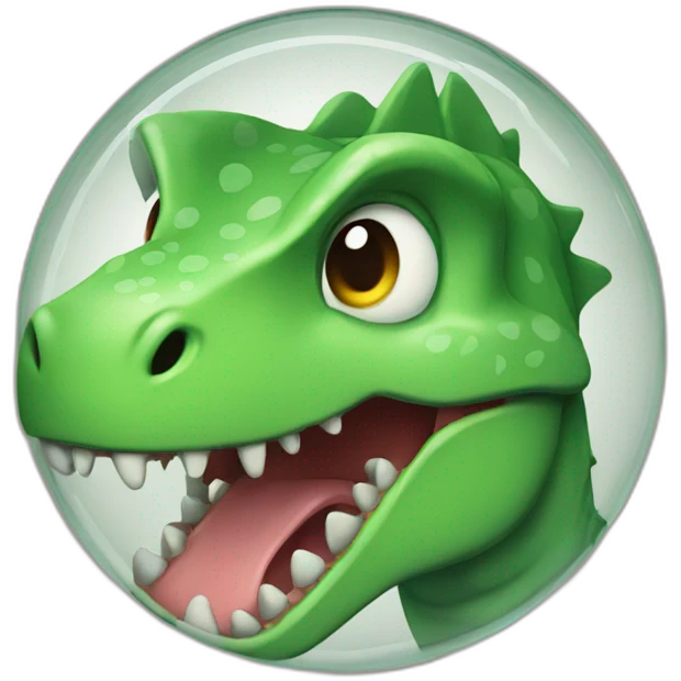 dinozaure with glass emoji