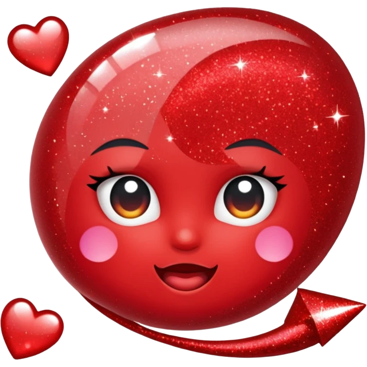 red glitter like emoji