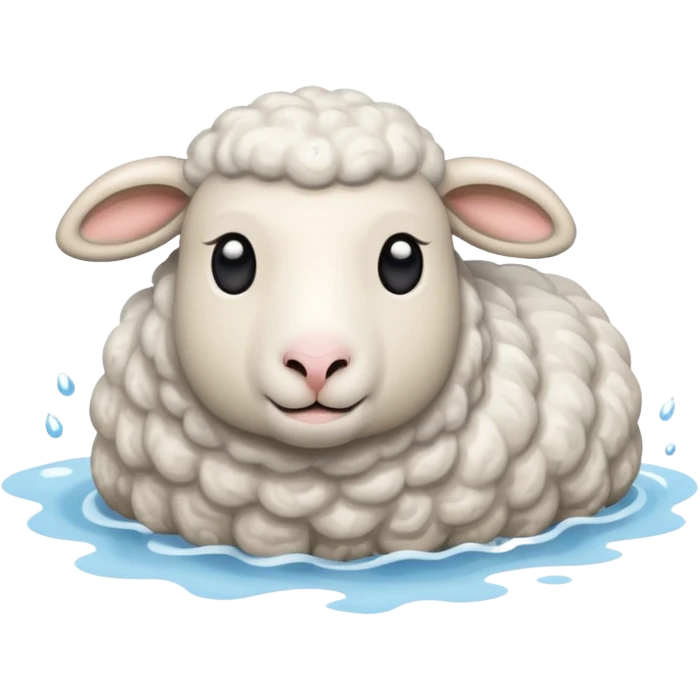 A sheep navigating the waters emoji