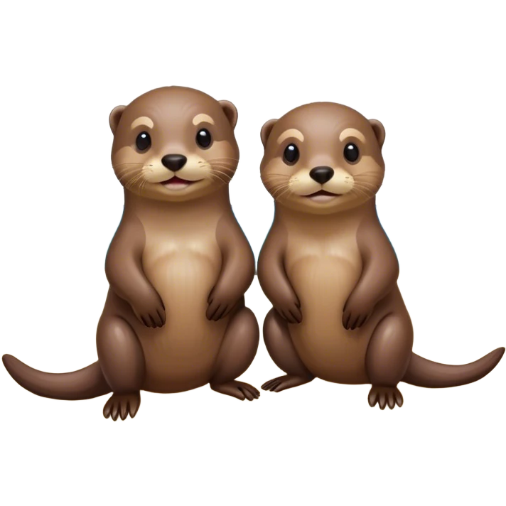 Two otters on tropical beach  emoji