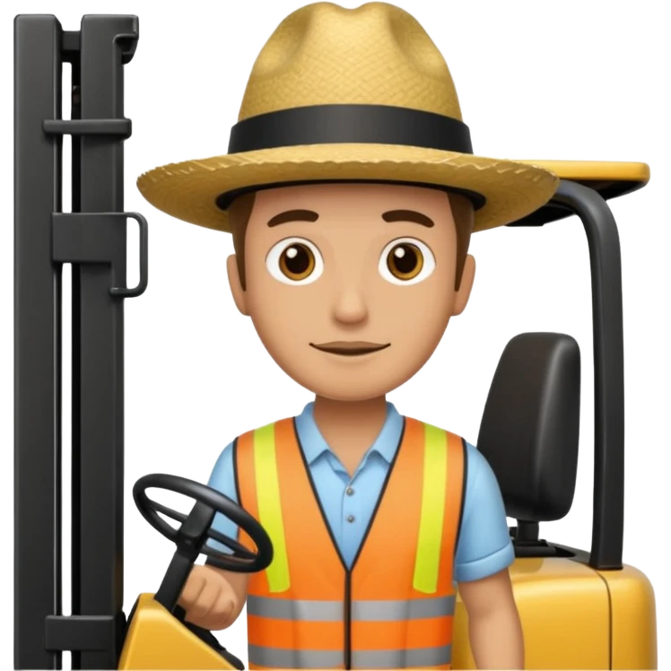 Man with sombrero and forklift emoji