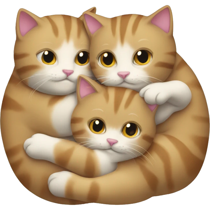 three cats hugging emoji
