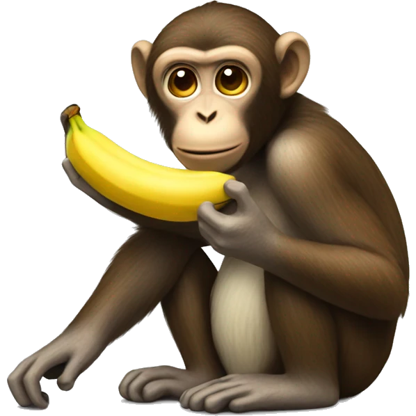 Monkey eating banana emoji
