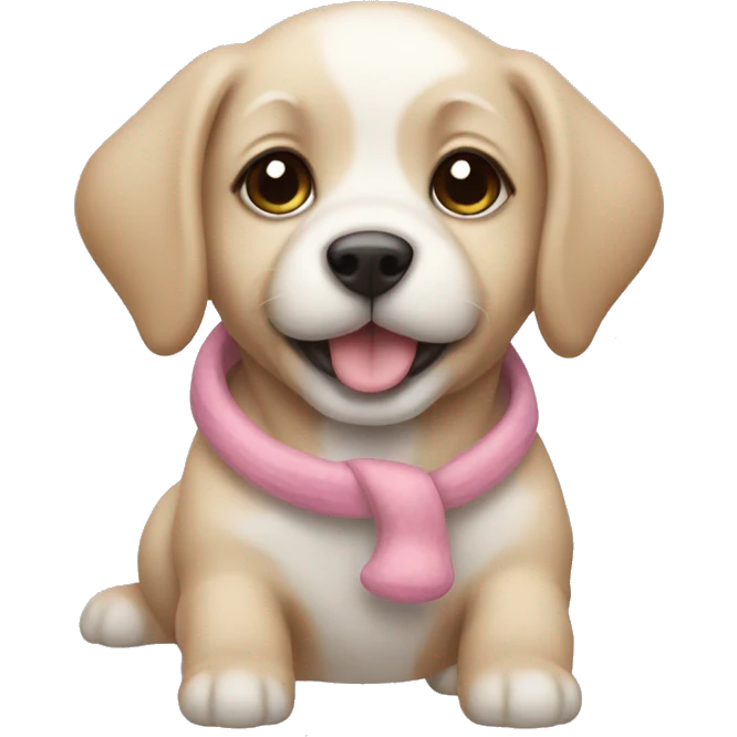 Pastel Christmas puppy emoji