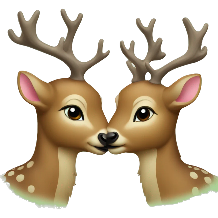 two deer kissing emoji