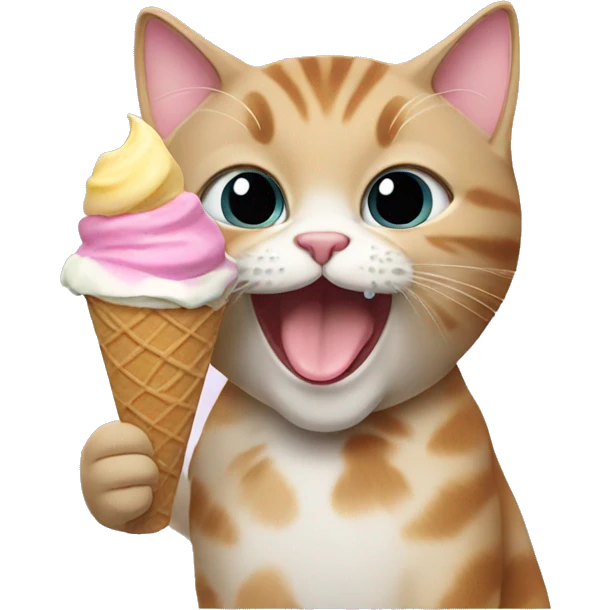 cat eating ice cream emoji