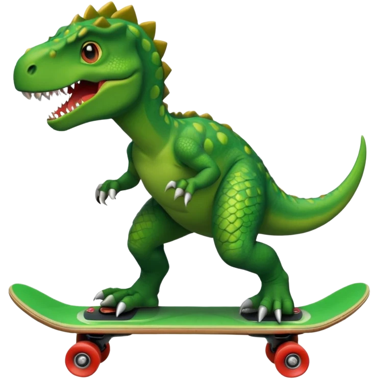 Dinosaur on a skateboard emoji