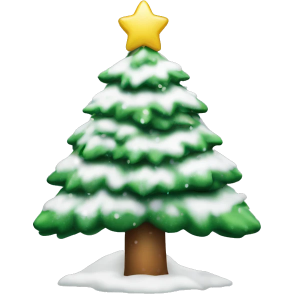 decorated christmas tree with snow on it emoji