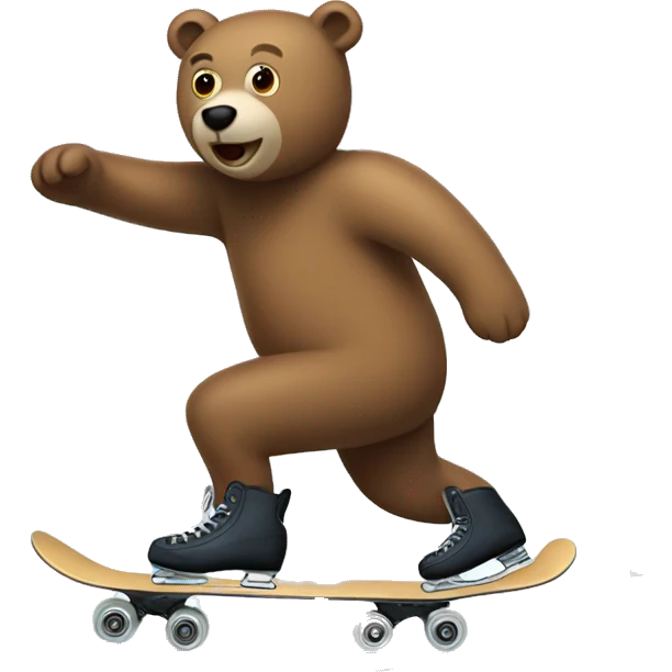 a bear skating on ice emoji