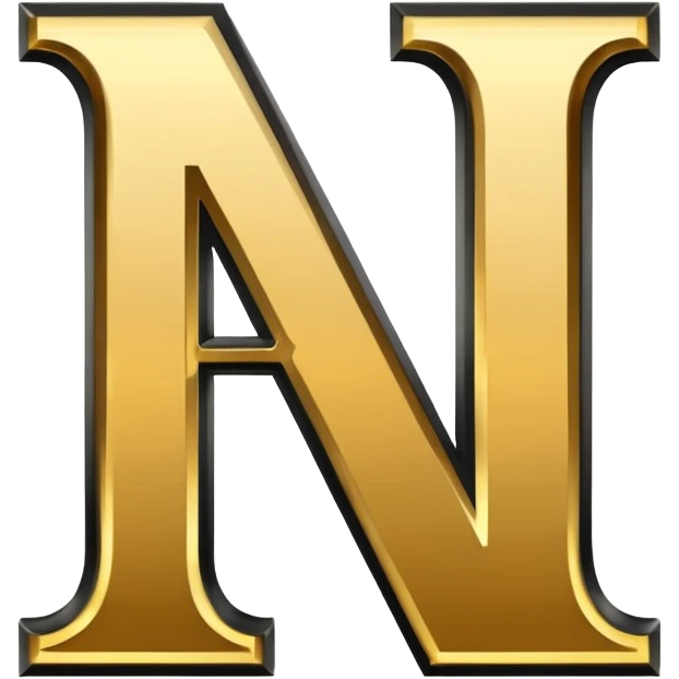 letter N in black and gold emoji