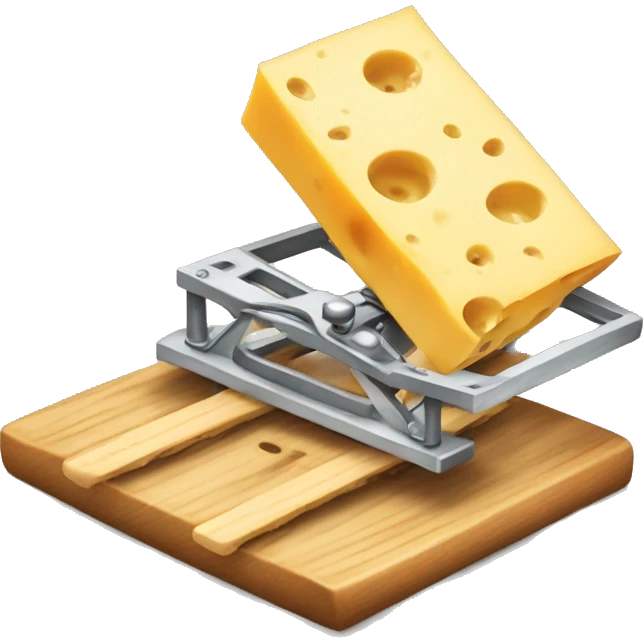 Mouse trap with cheese on it emoji