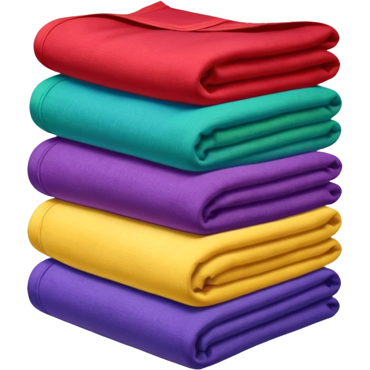 folded pile of 5 solid color fabrics emoji