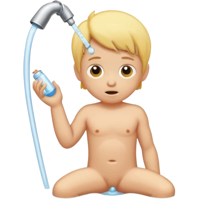 naked kid with penis pissing emoji