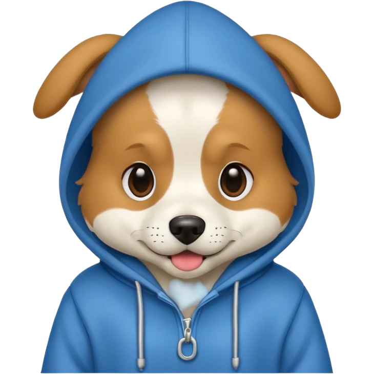 Dog wearing a hoodie emoji