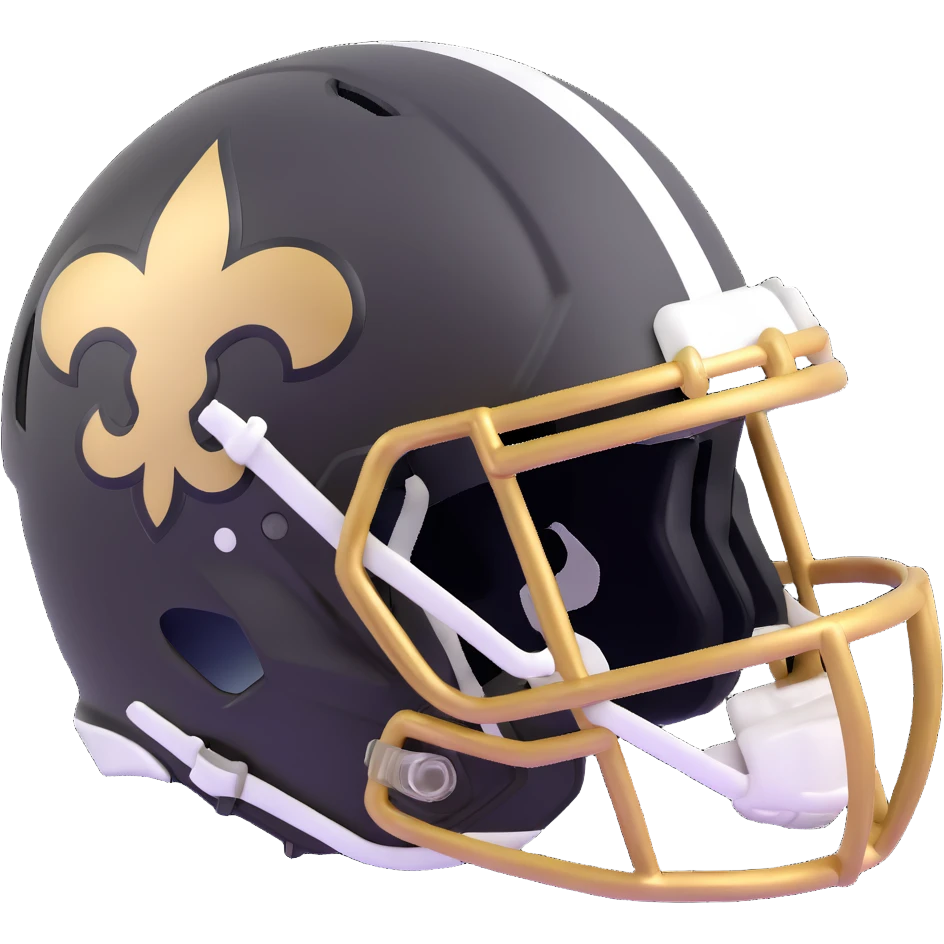 New Orleans Saints football helmet in black and gold team colors emoji