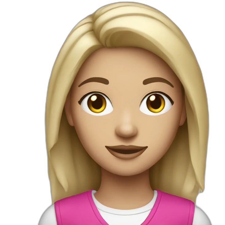 a girl designer who works at the ozone company. The company's corporate colors are blue, fuchsia and white emoji