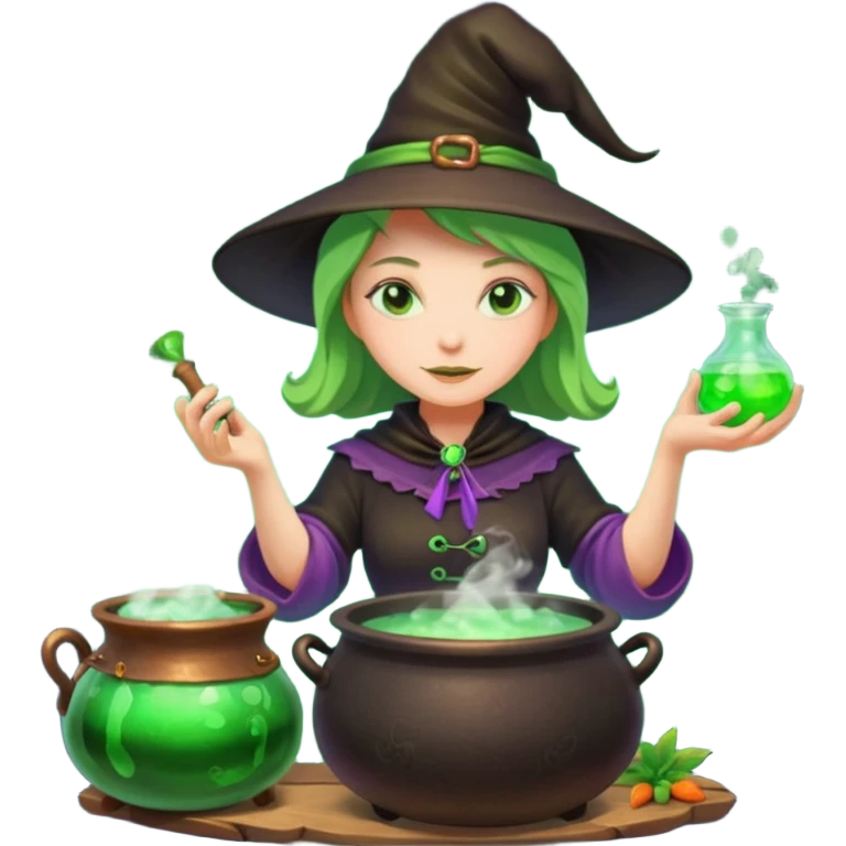 green witch cooking potion emoji