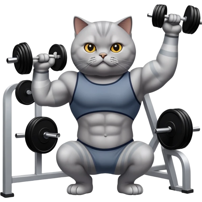 British shorthair training in gym emoji