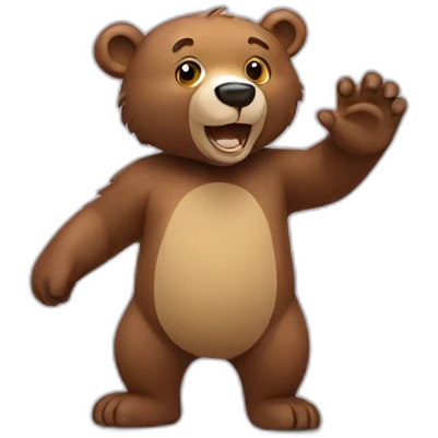 bear waving emoji